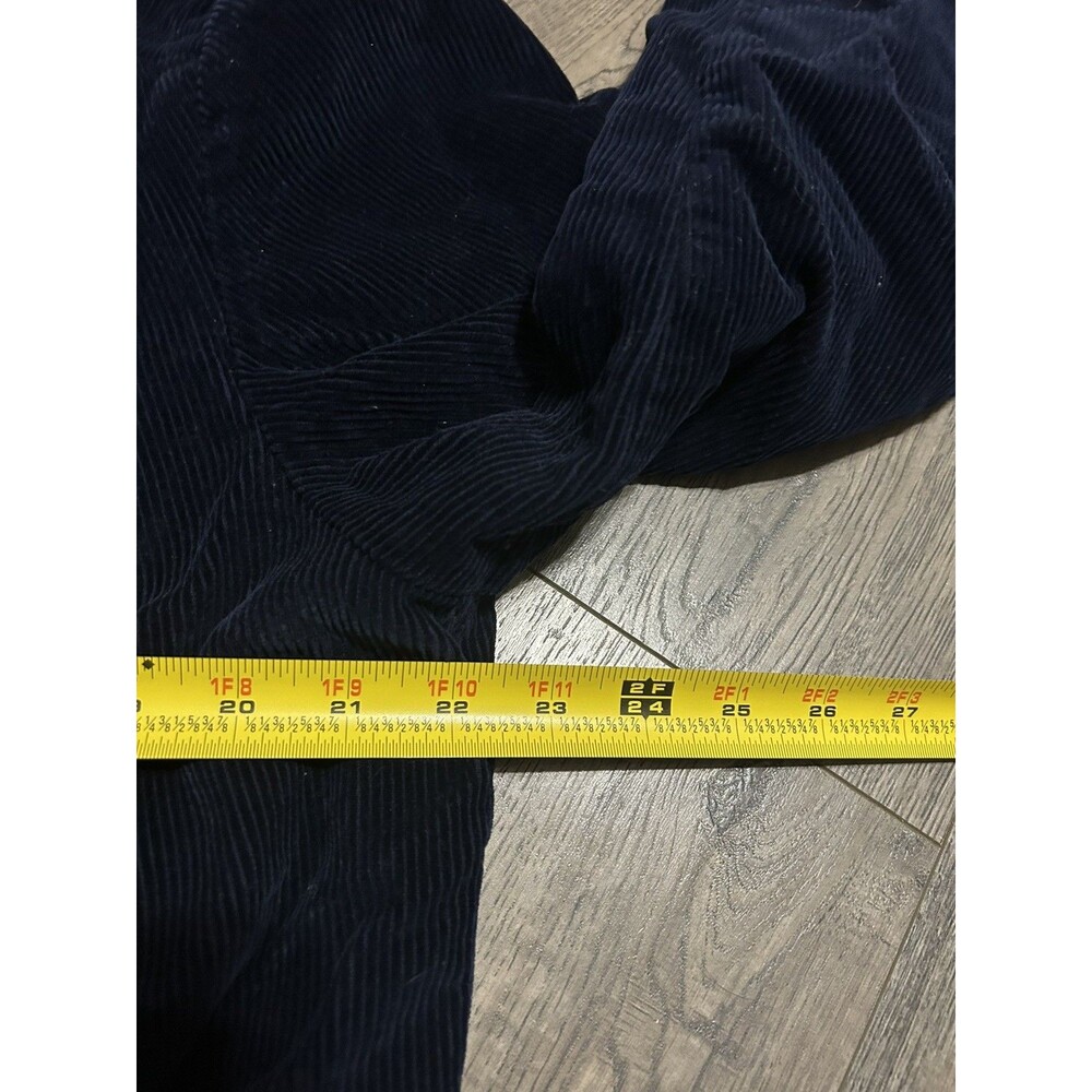Vintage LL Bean Chore Coat Large Dark Blue Corduroy Brown Contrast Trim Jacke - Picture 3 of 4